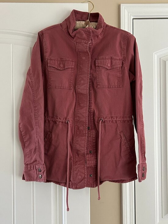 Pact Organic Jackets & Blazers - Wear Pact Earth's Clothing Utility Jacket 97% Organic Cotton Small Pink Animal